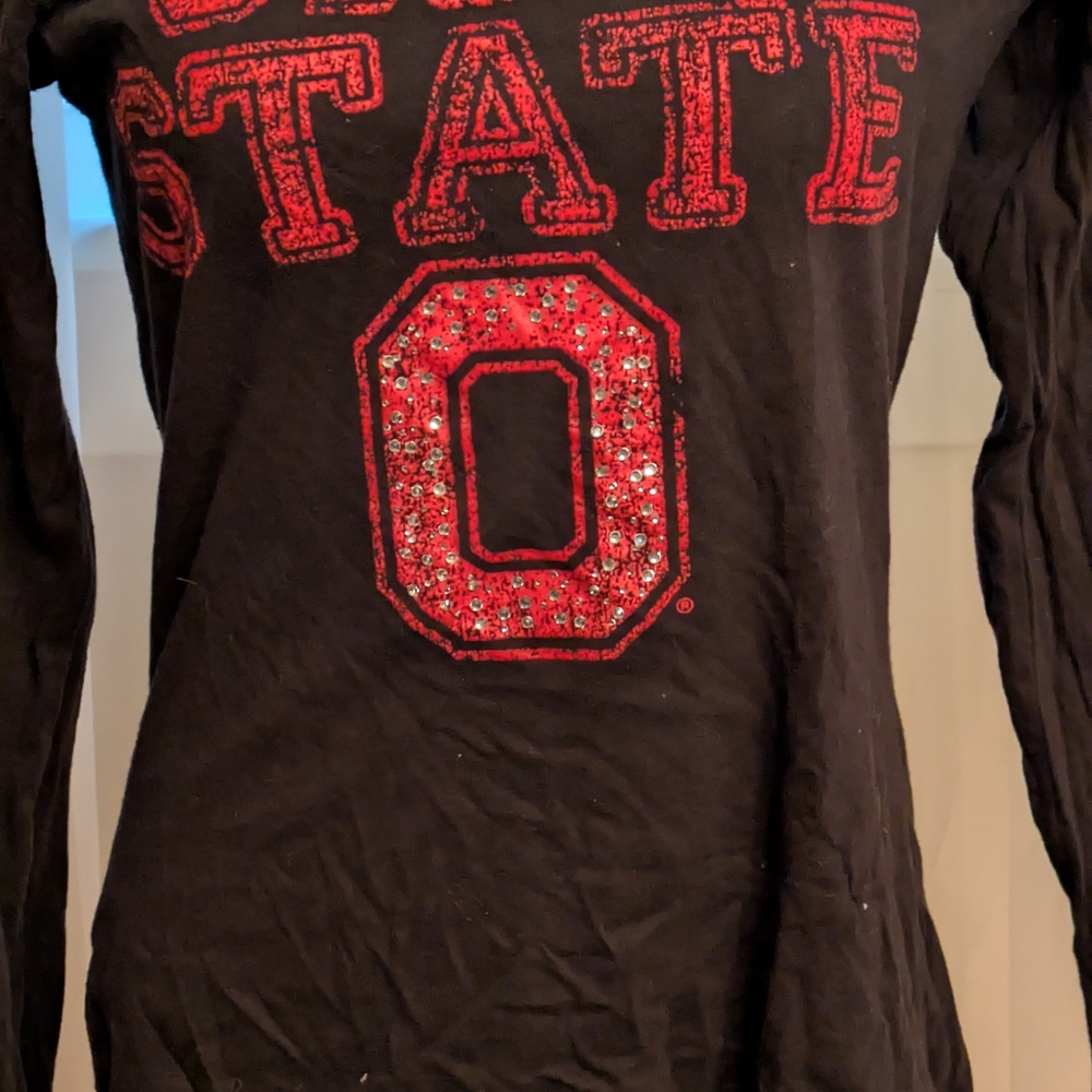 Ohio State Women's Black and Red Long Sleeve Tee - Picture 5 of 6